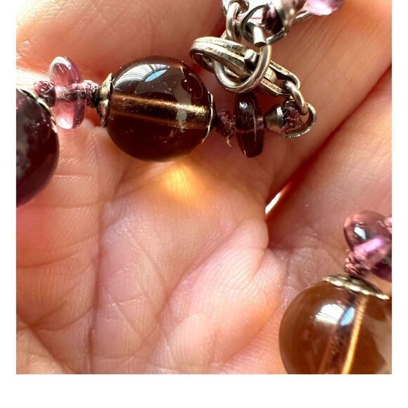 Elizabeth Erica brown and purple beaded bracelet - Picture 10 of 10